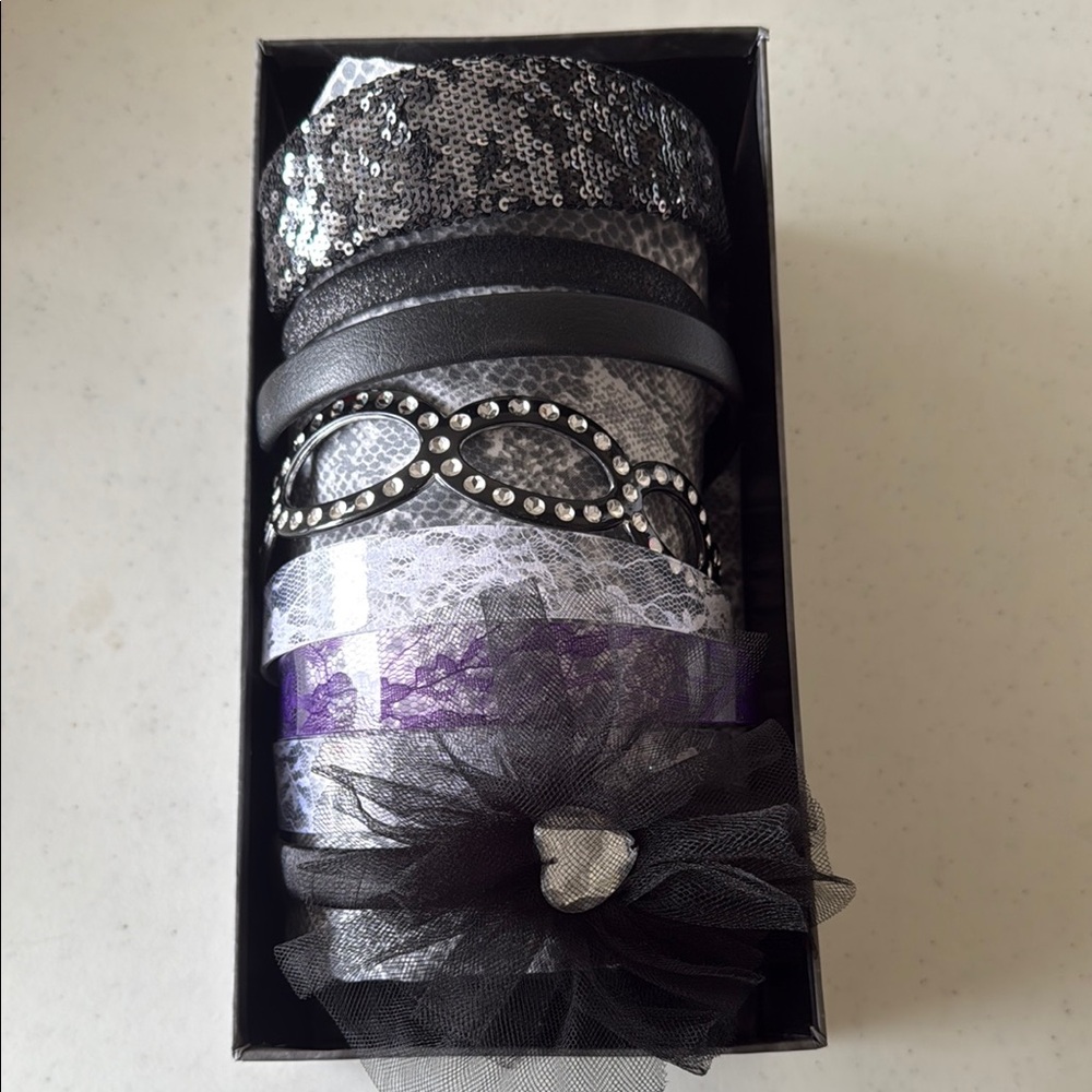 8 Headbands with sparkle or lace accents